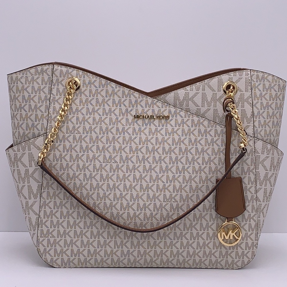 MICHAEL KORS LARGE X CHAIN LOGO SHOULDER BAG - Picture 6 of 15